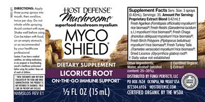 Myco Shield Spray Licorice Root label