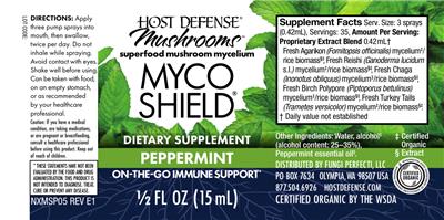 MycoShield Spray Peppermint label