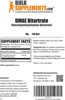 DMAE Bitartrate label