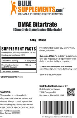 DMAE Bitartrate label