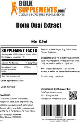Dong Quai Extract label