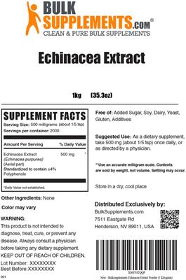 Echinacea Extract label