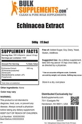 Echinacea Extract label