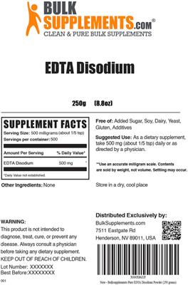 EDTA Disodium label