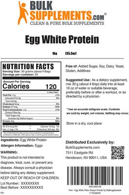 Egg White Protein label