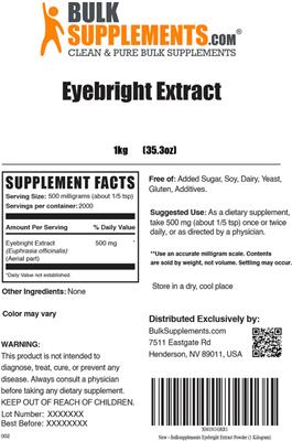Eyebright Extract label