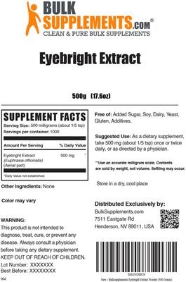 Eyebright Extract label