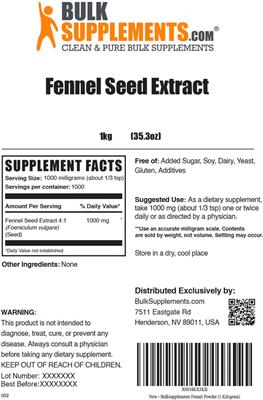 Fennel Seed Extract label