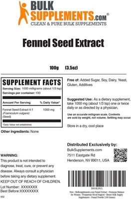 Fennel Seed Extract label