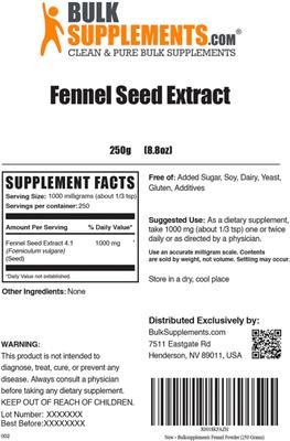 Fennel Seed Extract label