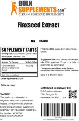Flaxseed Extract label