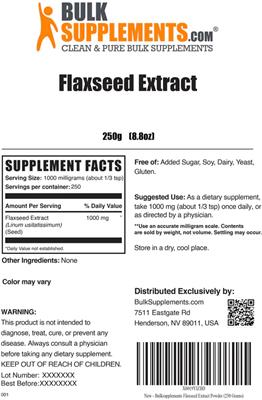 Flaxseed Extract label