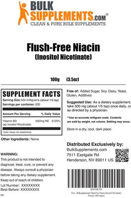 Flush-Free Niacin (Inositol Nicotinate) label