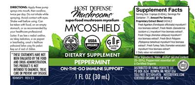 Myco Shield Spray Peppermint label