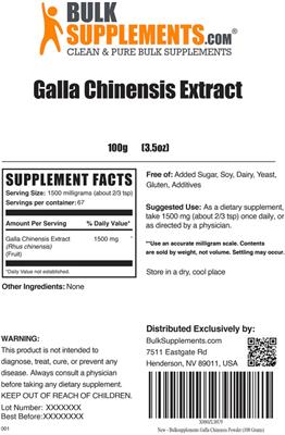 Galla Chinensis Extract label