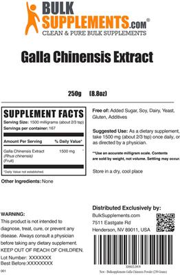 Galla Chinensis Extract label