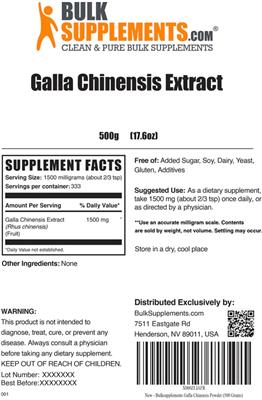 Galla Chinensis Extract label