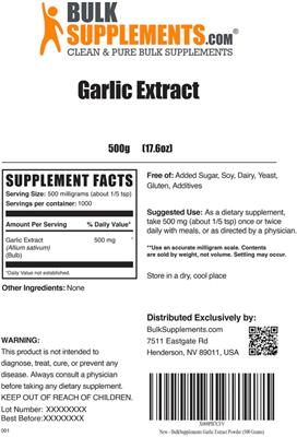 Garlic Extract label