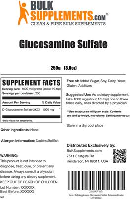 Glucosamine Sulfate label
