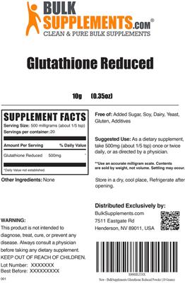 Glutathione Reduced label