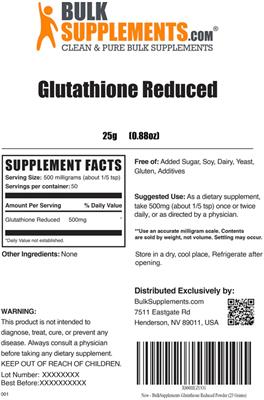 Glutathione Reduced label