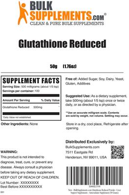 Glutathione Reduced label