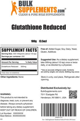 Glutathione Reduced label
