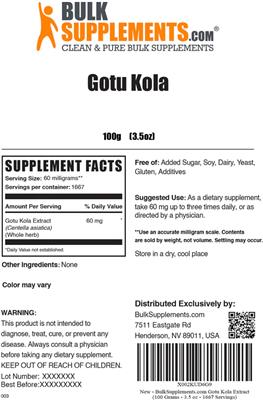 Gotu Kola label