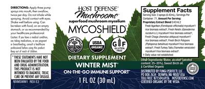 MycoShield Spray Winter Mist label