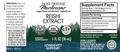 Reishi Extract label