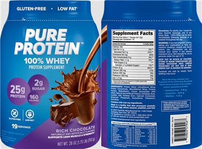 100% Whey Rich Chocolate label
