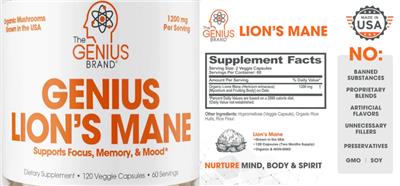 Genius Lion's Mane label