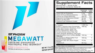 Megawatt Pink Lemonade label