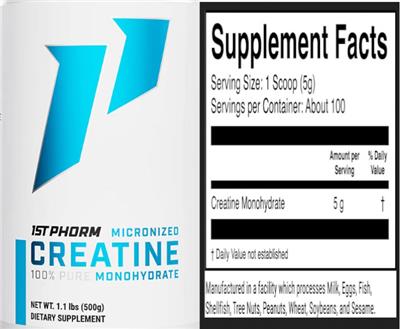 Micronized Creatine Monohydrate label