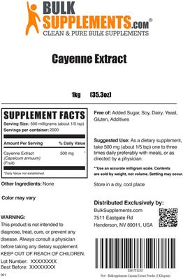 Cayenne Extract label