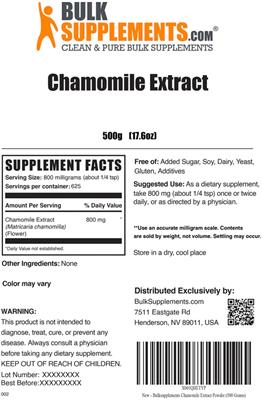 Chamomile Extract label