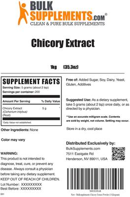 Chicory Extract label