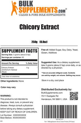 Chicory Extract label