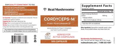 Cordyceps-M Capsules label