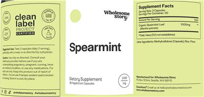 Spearmint 1000 mg label