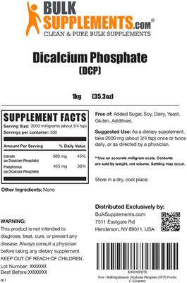 Dicalcium Phosphate (DCP) label