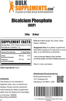 Dicalcium Phosphate label