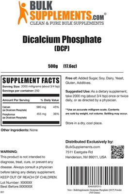 Dicalcium Phosphate label