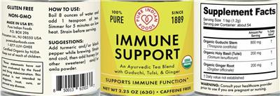 Immune Support label