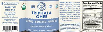 Triphala Ghee label