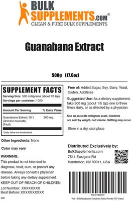 Guanabana Extract label