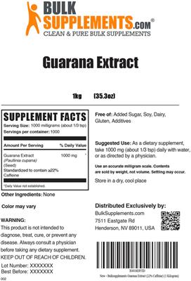 Guarana Extract label