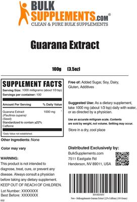 Guarana Extract label