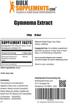 Gymnema Extract label