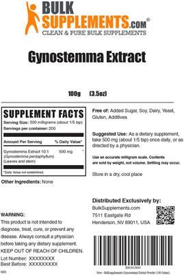 Gynostemma Extract label